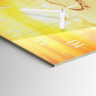 Square wall clock Heart in the Sand