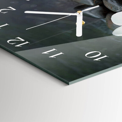 Square wall clock Flower and stones