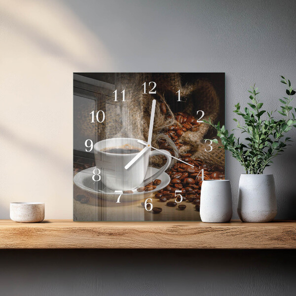 Square wall clock Coffee