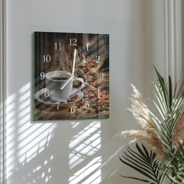 Square wall clock Coffee