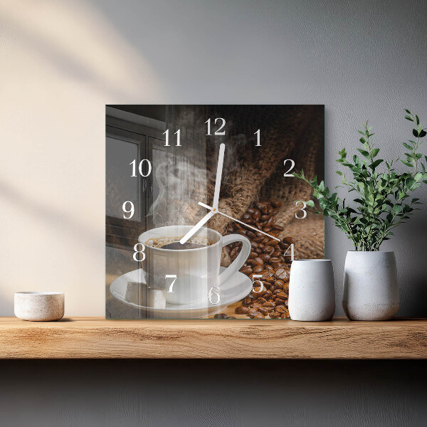 Square wall clock Coffee