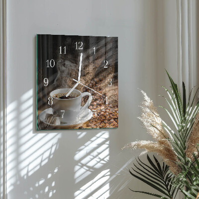 Square wall clock Coffee