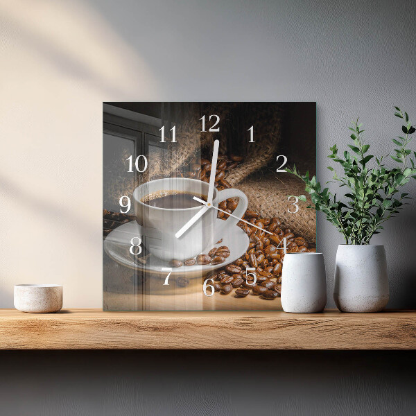 Square wall clock Coffee