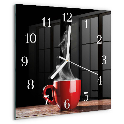 Square wall clock Cup of Coffee