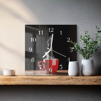 Square wall clock Cup of Coffee