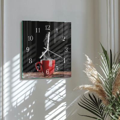 Square wall clock Cup of Coffee