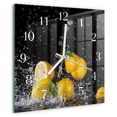 Square wall clock Lemons