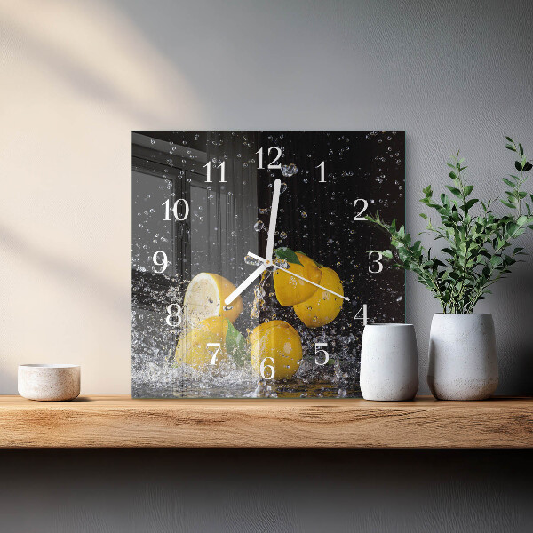 Square wall clock Lemons
