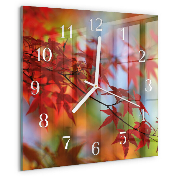Square wall clock Maple Leaves