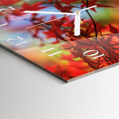 Square wall clock Maple Leaves