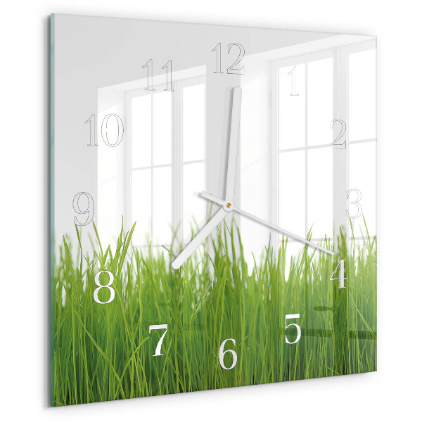 Square wall clock Grass