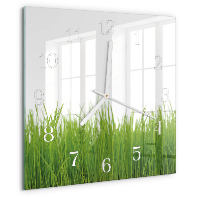 Square wall clock Grass