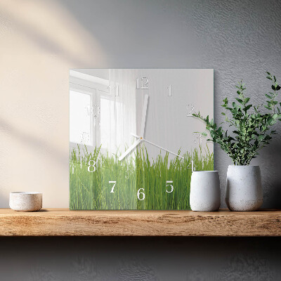 Square wall clock Grass