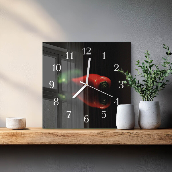 Square wall clock Pepper