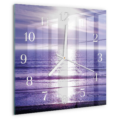 Square wall clock Sea