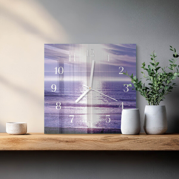 Square wall clock Sea