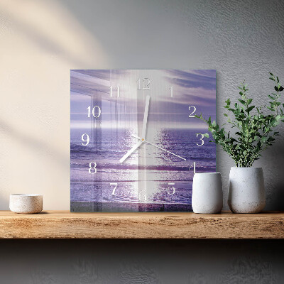 Square wall clock Sea