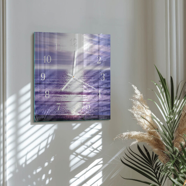 Square wall clock Sea