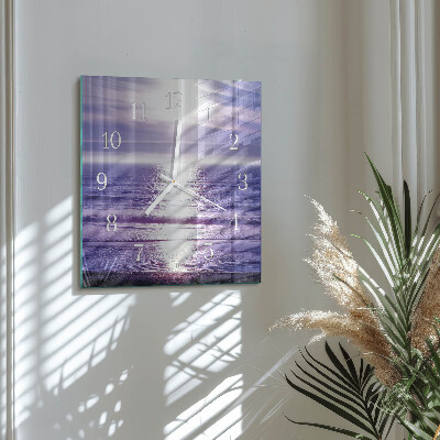 Square wall clock Sea