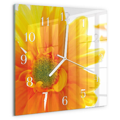 Square wall clock Flower