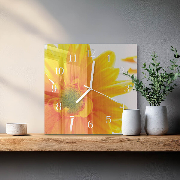 Square wall clock Flower
