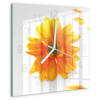 Square wall clock Flower