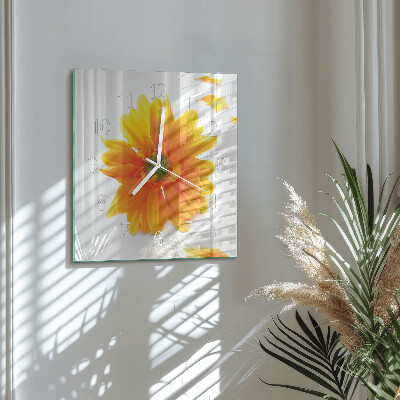 Square wall clock Flower
