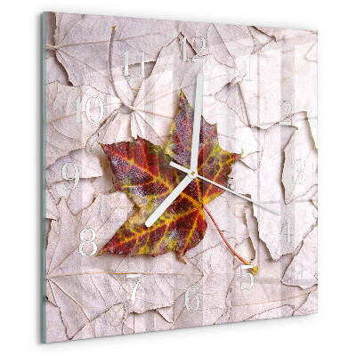 Square wall clock Maple Leaf