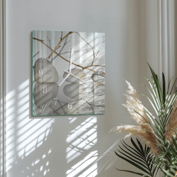 Square wall clock Stones