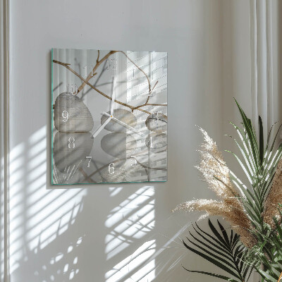 Square wall clock Stones