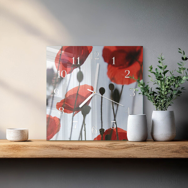 Square wall clock Poppy