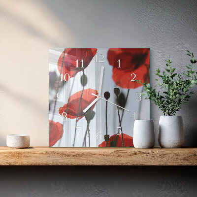 Square wall clock Poppy