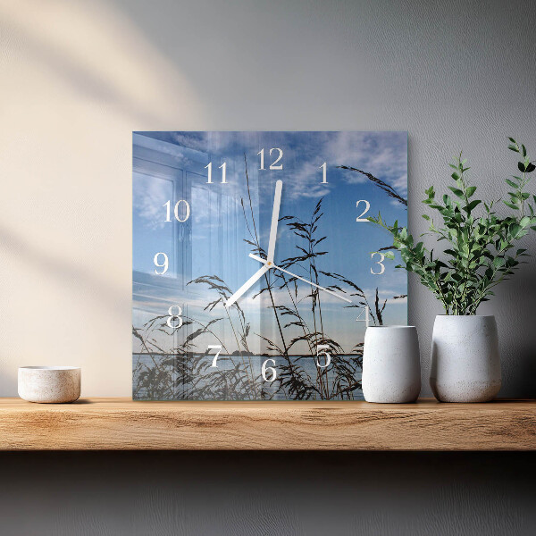 Square wall clock Grass