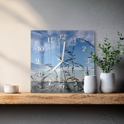 Square wall clock Grass