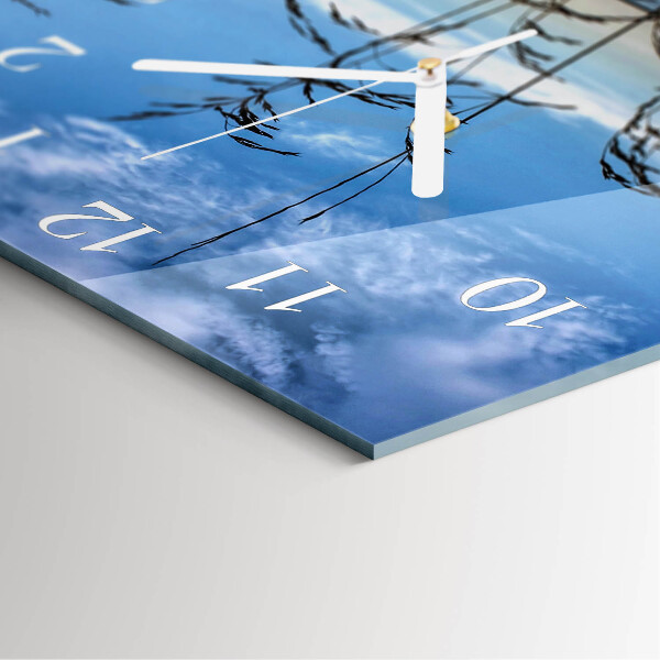 Square wall clock Grass