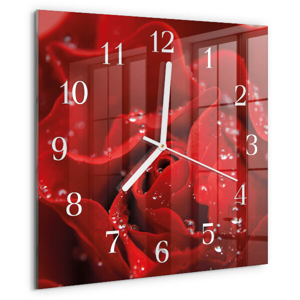 Square wall clock Rose