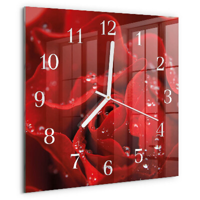 Square wall clock Rose