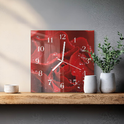 Square wall clock Rose