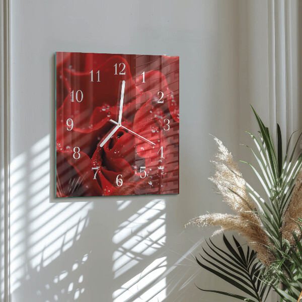 Square wall clock Rose