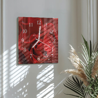Square wall clock Rose
