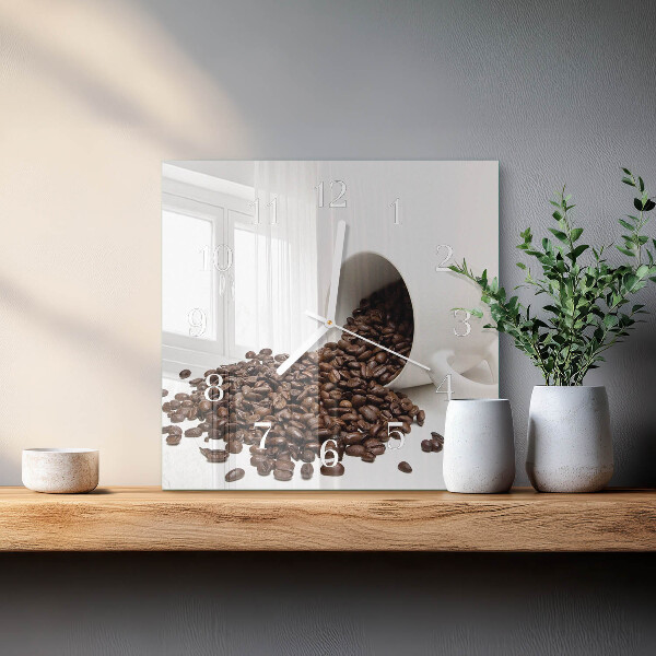 Square wall clock Cup of Coffee