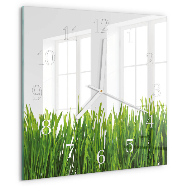 Square wall clock Grass