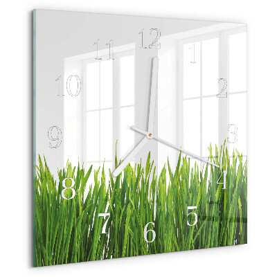 Square wall clock Grass
