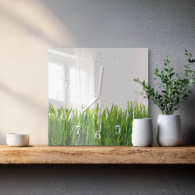 Square wall clock Grass