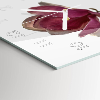 Square wall clock Magnolia Flower