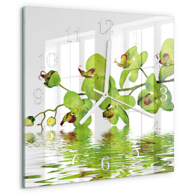 Square wall clock Orchid