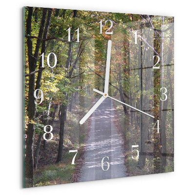 Square wall clock Forest Path