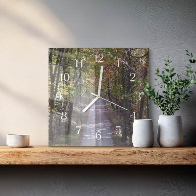 Square wall clock Forest Path