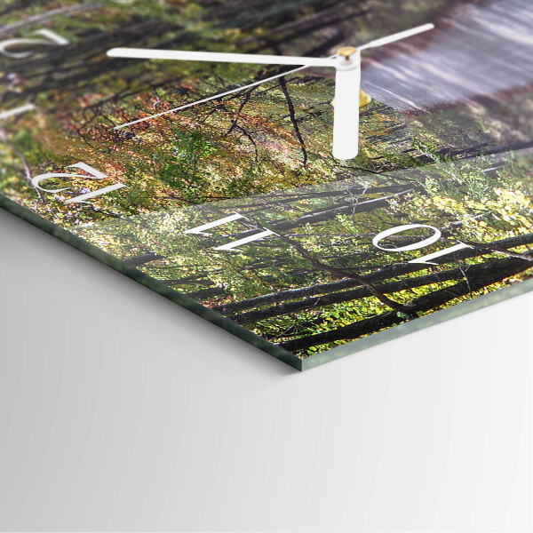 Square wall clock Forest Path