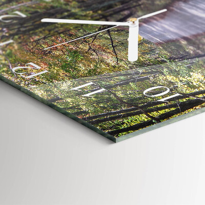 Square wall clock Forest Path